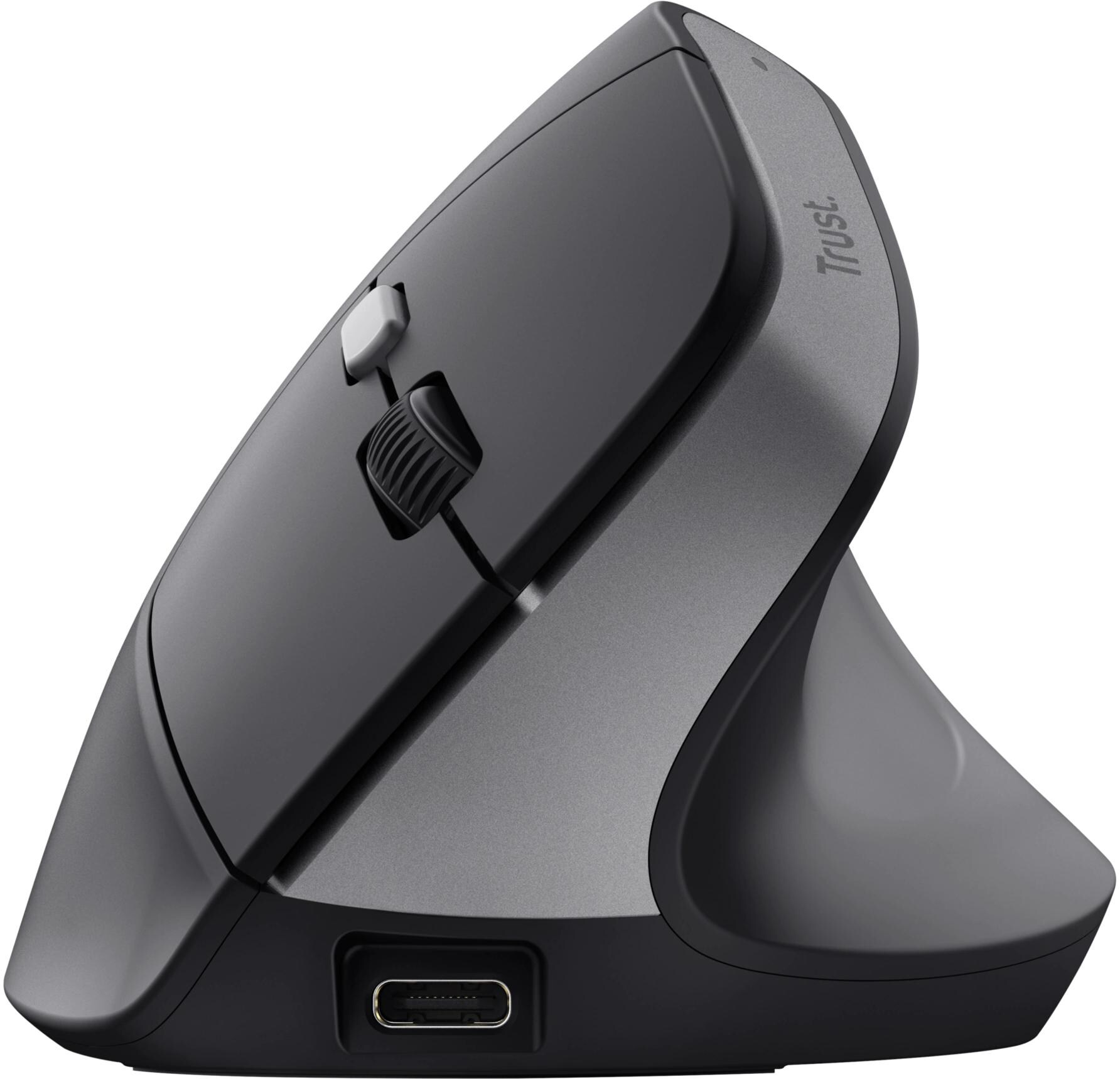 TRUST Bayo II Wireless Mouse ergonomico, Senza fili, cablato, 2400 dpi, Ottica con LED, Nero