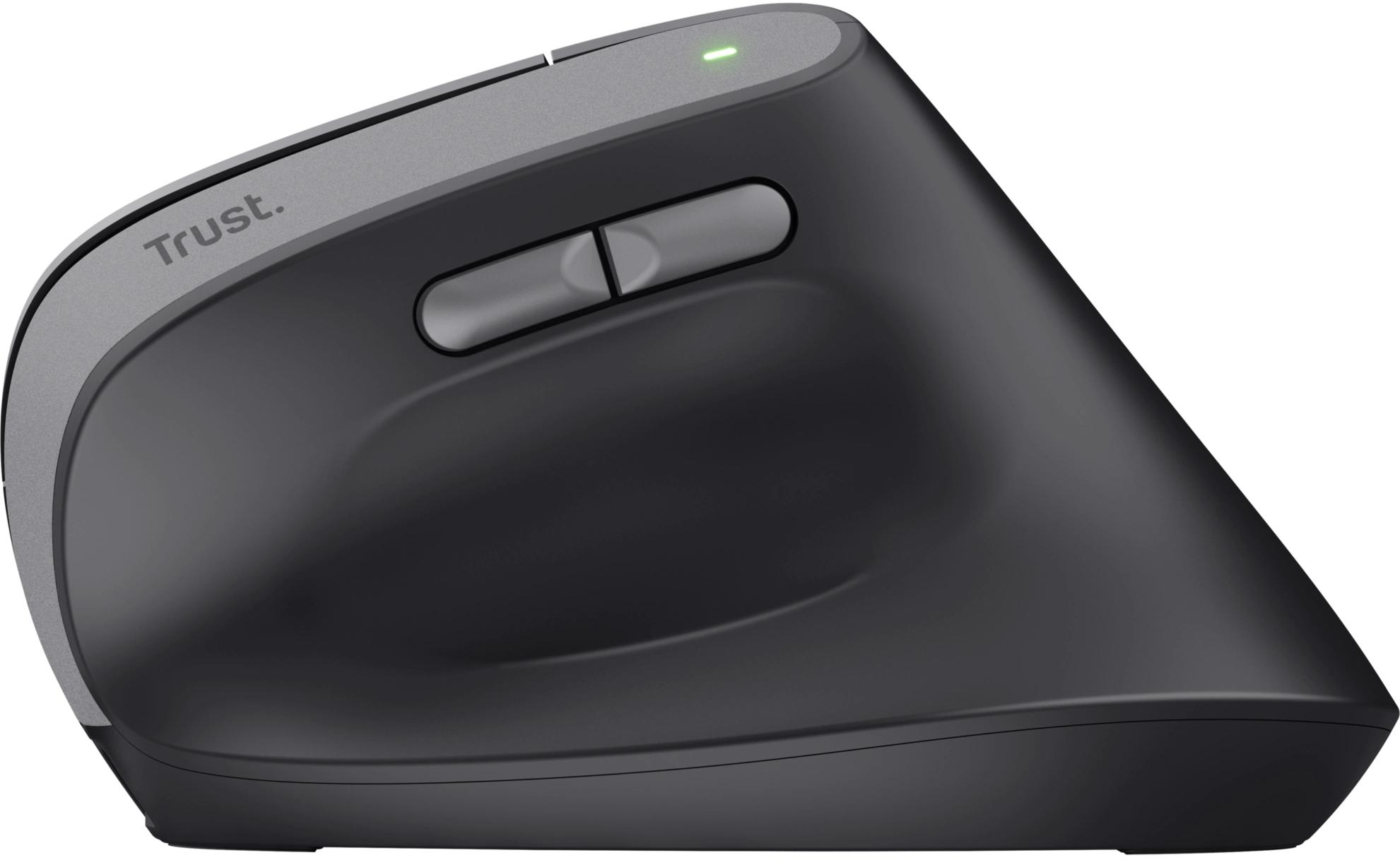 TRUST Bayo II Wireless Mouse ergonomico, Senza fili, cablato, 2400 dpi, Ottica con LED, Nero
