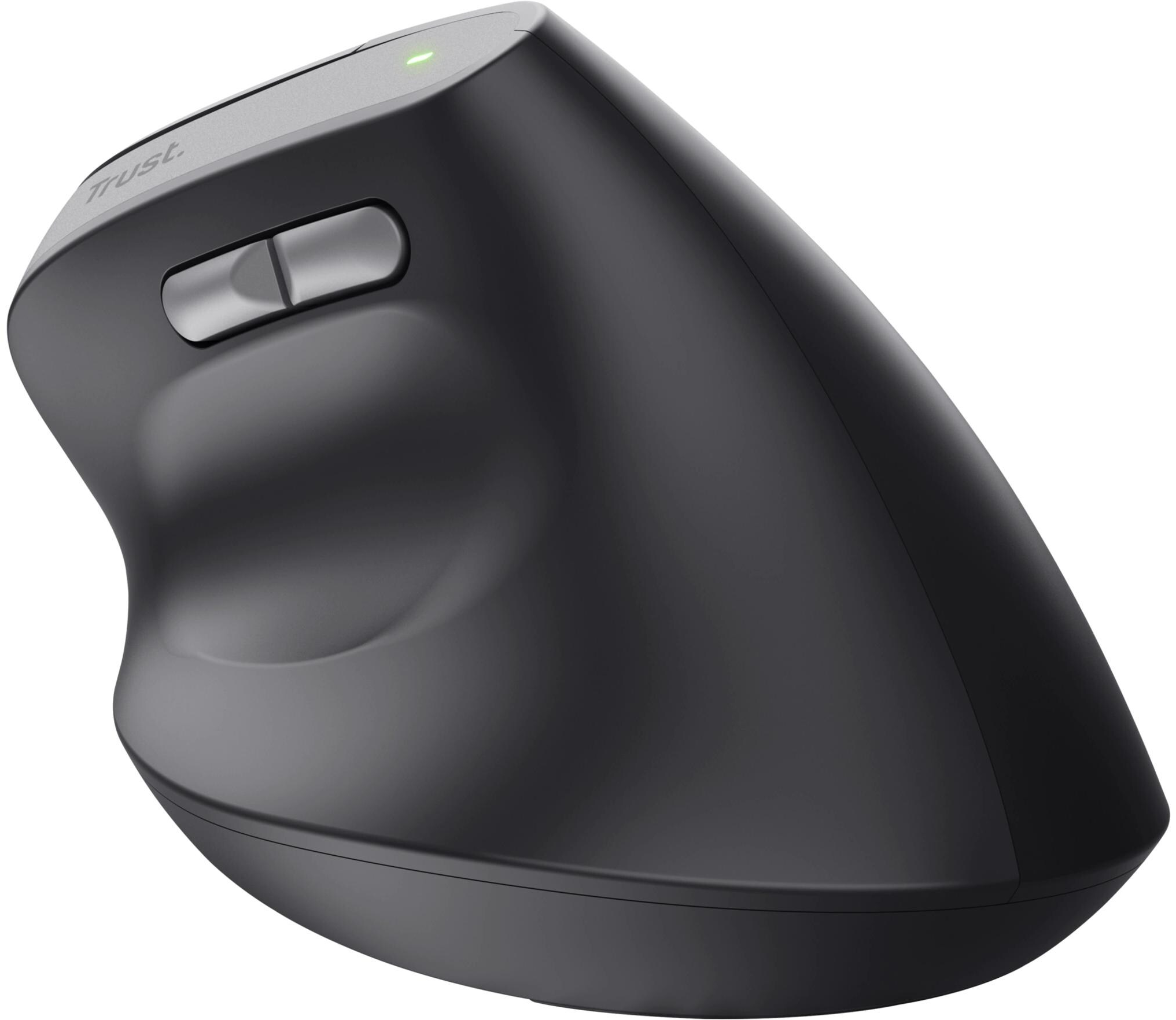 TRUST Bayo II Wireless Mouse ergonomico, Senza fili, cablato, 2400 dpi, Ottica con LED, Nero