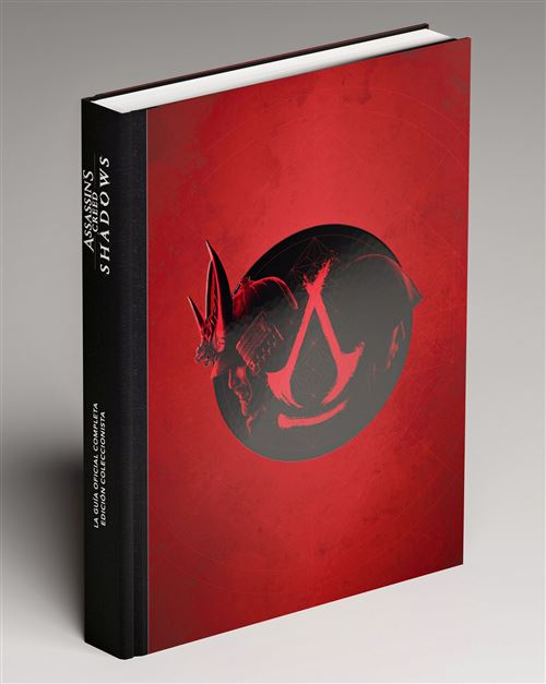 Guía de Assassin's Creed Shadows. Portada roja con el logo del juego.