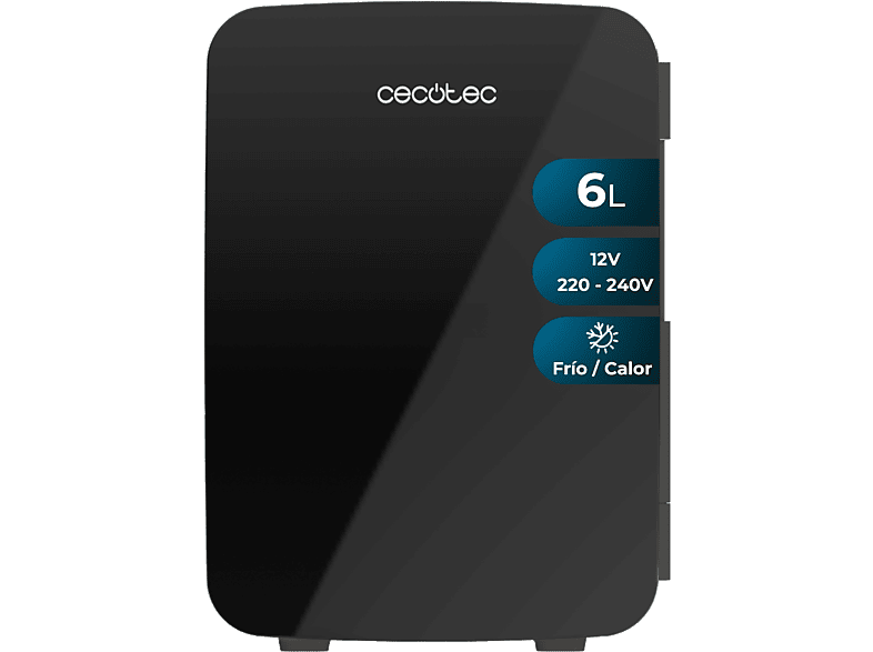 REACONDICIONADO Seminuevo Bueno Nevera pequeña - Cecotec Bolero MiniCooling 6L Bahamas Black, 6 l, Función frío y caliente, 5-65 ºC, Ideal coche