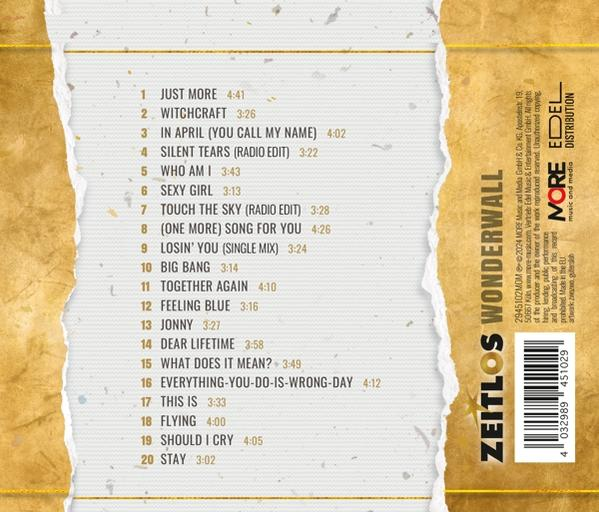 Die Rückseite einer CD-Hülle. Text und ein Barcode sind auf cremefarbenem Hintergrund gedruckt.