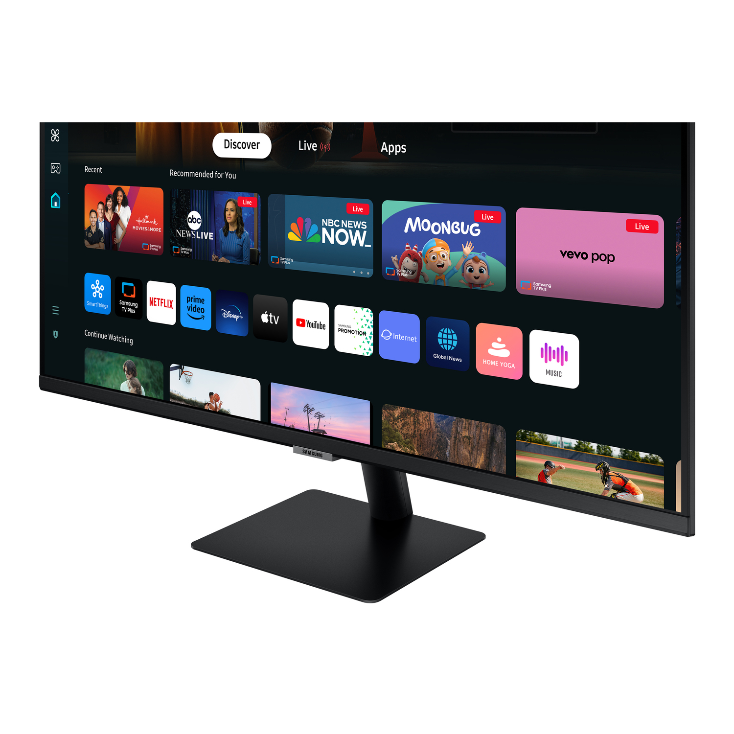 Tv-scherm met diverse apps. Modern interface-ontwerp.