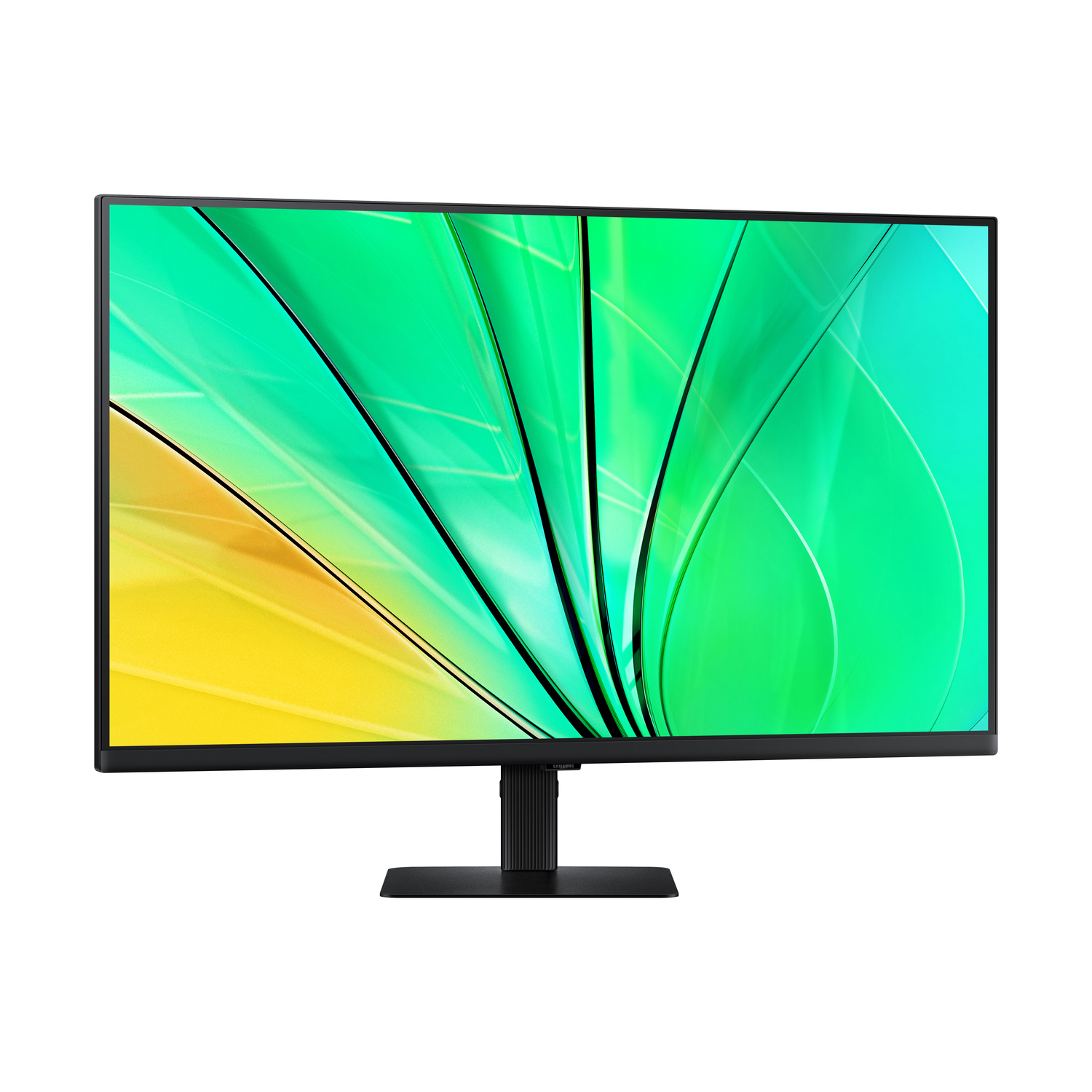 Un moniteur d'ordinateur avec un fond dégradé vert et jaune.