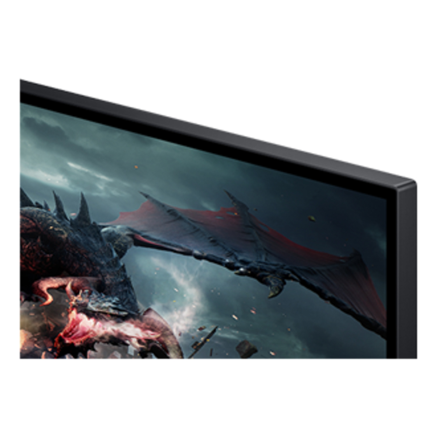 A close-up of a monitor showing a dragon.