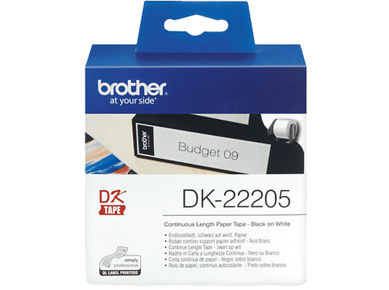 Brother Dk22205 Doorlopende Labelrol Wit Papier 62mm