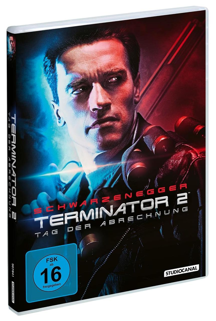 DVD-Hülle von Terminator 2. Arnold Schwarzenegger ist auf dem Cover.