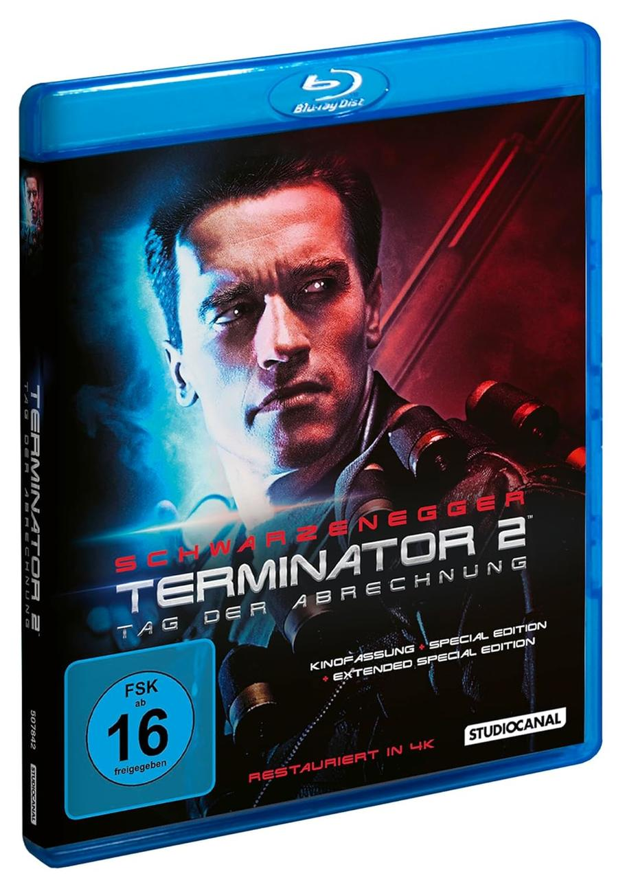 Eine Blu-ray Disc Hülle mit Arnold Schwarzenegger auf dem Cover, mit Titeltext und FSK 16-Bewertung.