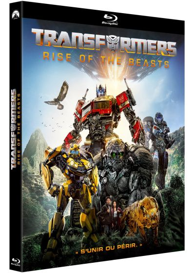 Couverture Blu-ray de Transformers: Rise of the Beasts. Robots, scène d'action.