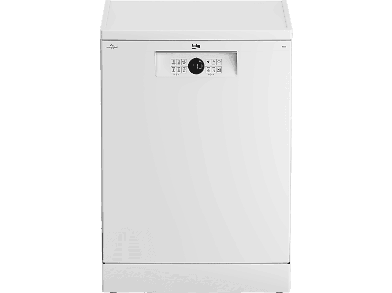 Lavavajillas - Beko BDFN26430W, 14 Servicios, 6 Programas, 60 cm Ancho, SelFit, SteamGloss, Blanco