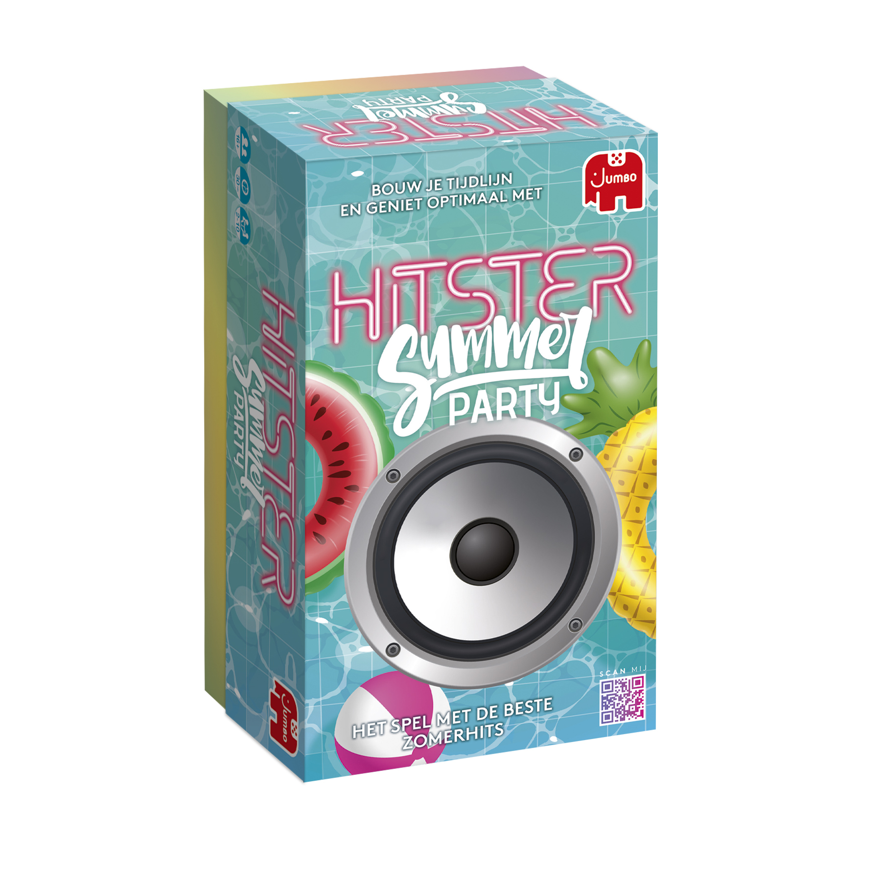 Game box with colorful graphics of a watermelon, pineapple, and speaker.