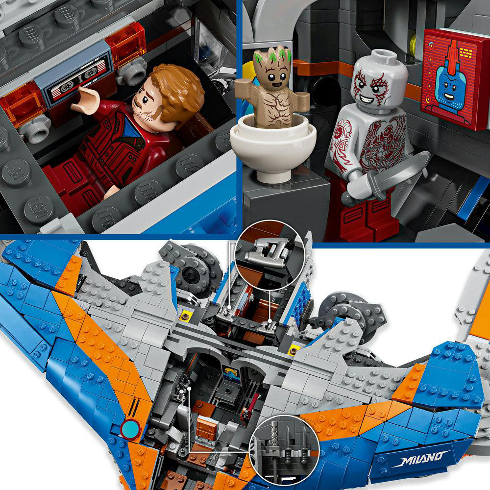 Lego-Set eines Raumschiff-Innenraums mit Minifiguren darin.