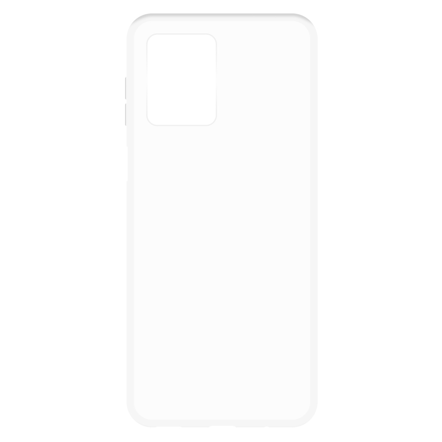 Witte telefoonhoes met vierkante camera-uitsparing, eenvoudig en strak ontwerp.