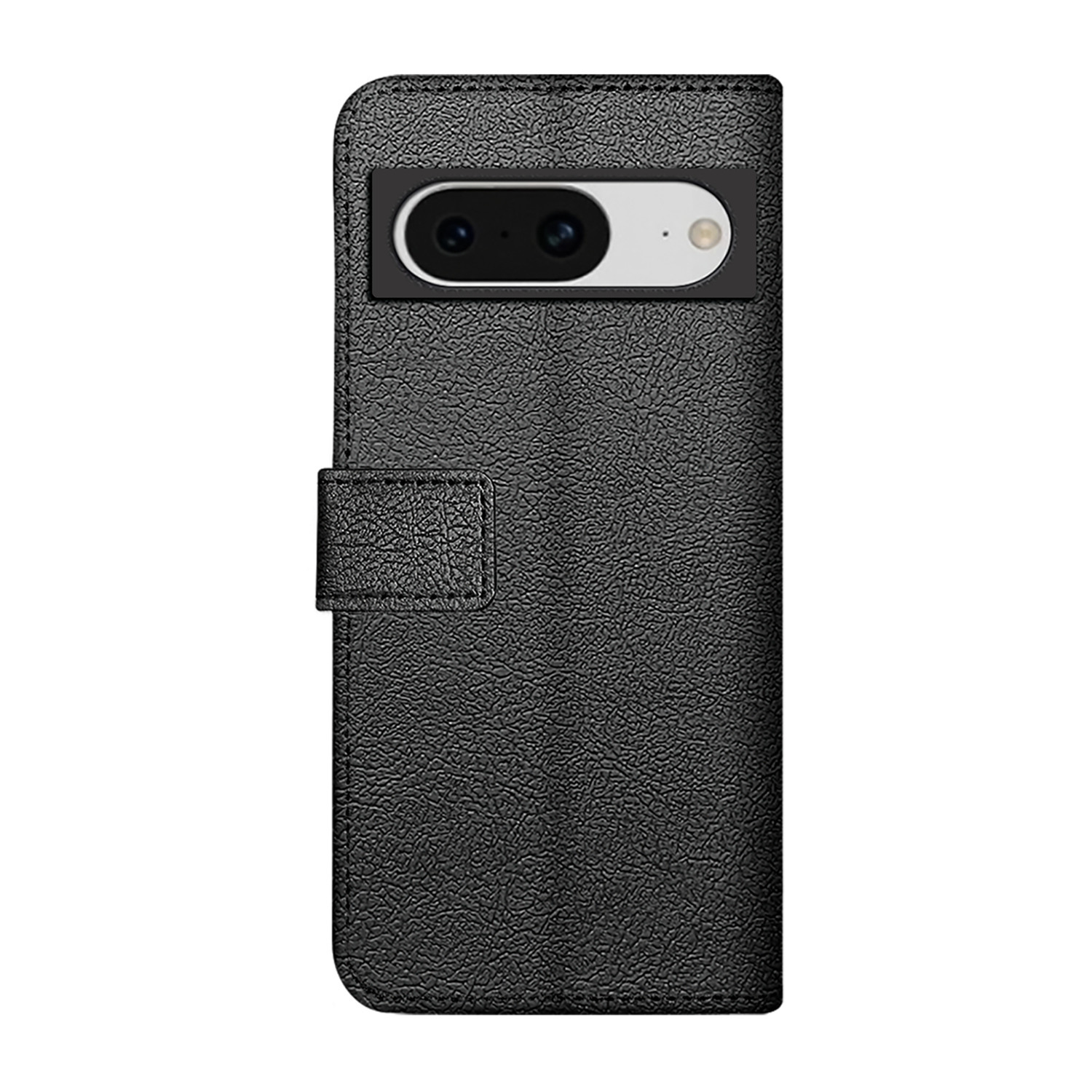 Zwarte telefoonhoes met een uitsparing voor de camera.