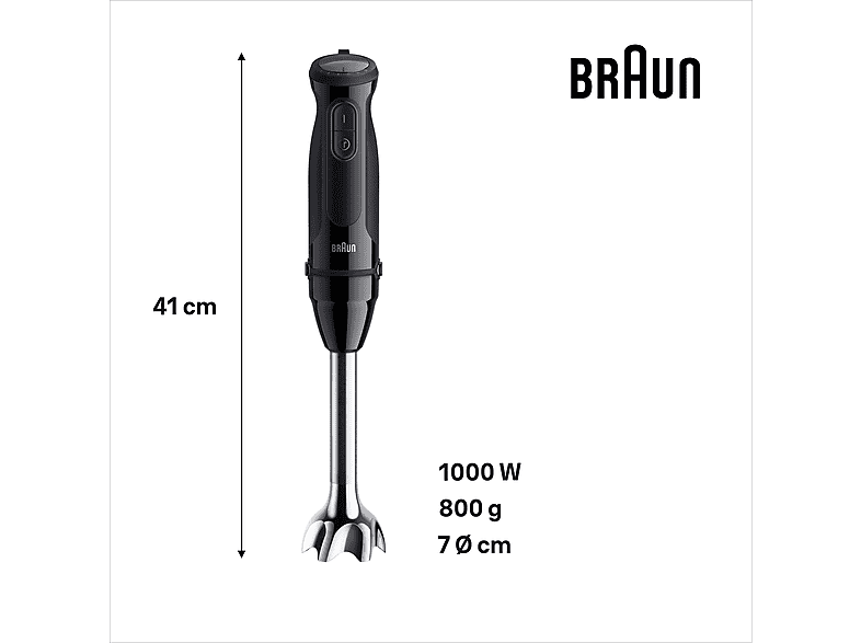 Thumbnail - BRAUN MultiQuick 5 MQ 50202M Stabmixer Schwarz (1000 Watt, 350 ml Kompaktzerkleinerer, 600 Messbecher)