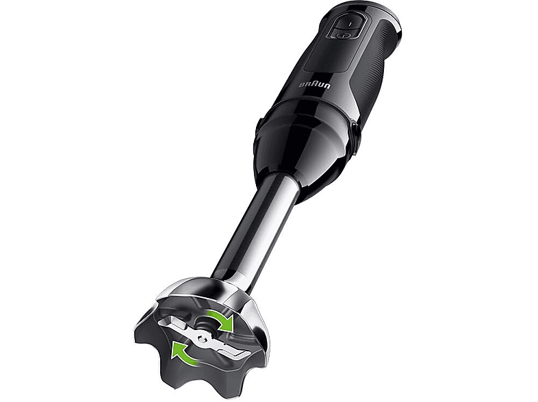 BRAUN MultiQuick 5 MQ 50202M, leistungsstarker Pürierstab mit Zubehör-Set, 21 Geschwindigkeiten, Turbofunktion, Stabmixer Schwarz (1000 Watt, 350 ml Kompaktzerkleinerer, 600 Messbecher)