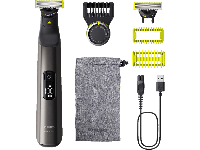 Philips QP6552/15 OneBlade Pro 360 Face + Body Barttrimmer, Schwarz, Akkubetrieb
