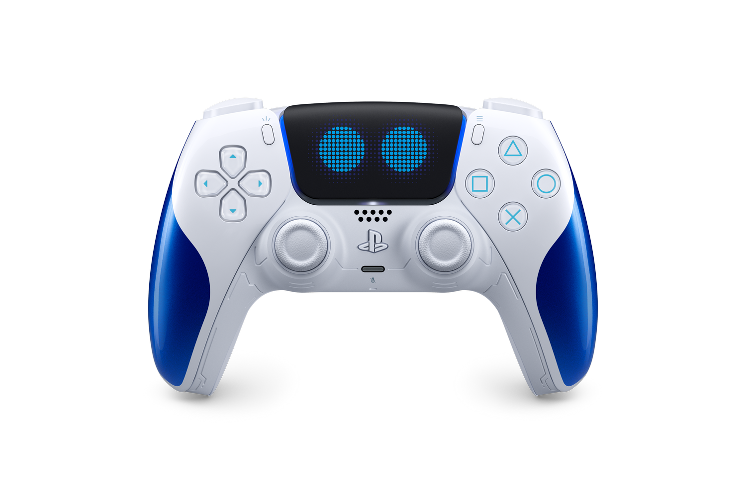Mando PS5 - Sony DualSense® ASTRO BOT™ Edición Limitada, Para PlayStation, Inalámbrica, Bluetooth, USB-C, Blanco y Azul