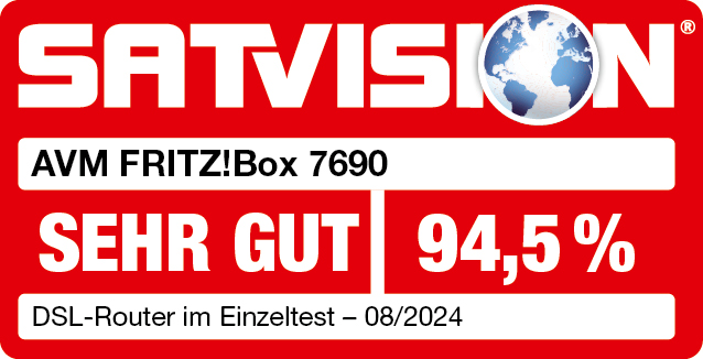 Satvision: AVM FRITZ!Box 7690, Sehr Gut, 94,5% im Test.
