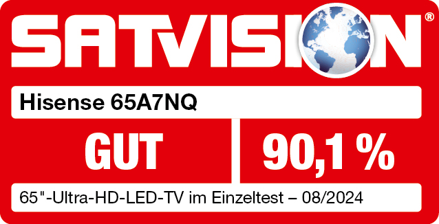 Satvision: Hisense 65A7NQ, Gut, 90,1%, 65" Ultra-HD LED-TV Test.