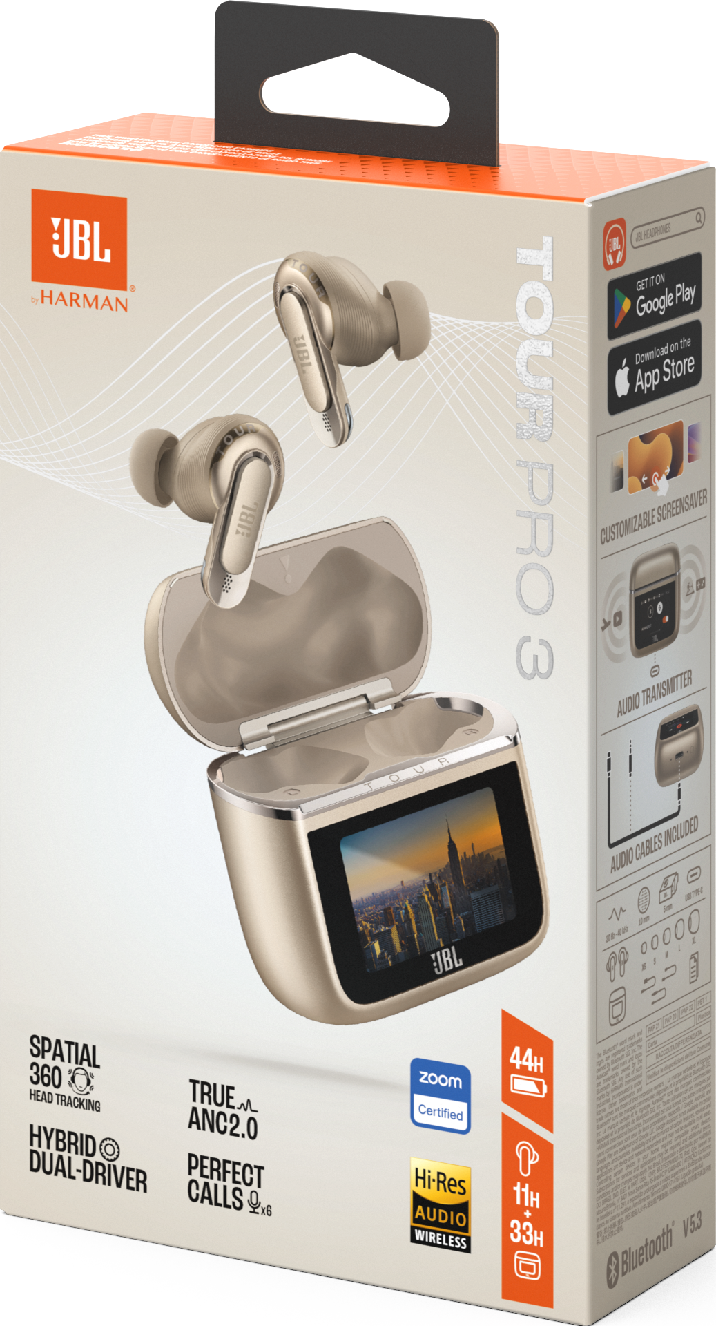 JBL Tour Pro 3, In-ear True Wireless Ohrhörer Bluetooth Latte