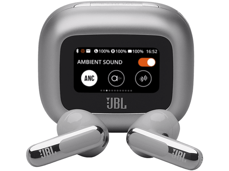 JBL Live Flex 3, 50 h Autonomía, Conexión Multipunto, IP54, Cancelación de ruido, Sonido Espacial, Silver