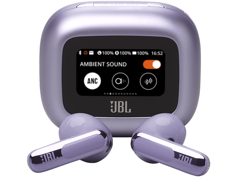 JBL Live Flex 3, 50 h Autonomía, Conexión Multipunto, IP54, Cancelación de ruido, Sonido Espacial, Morado