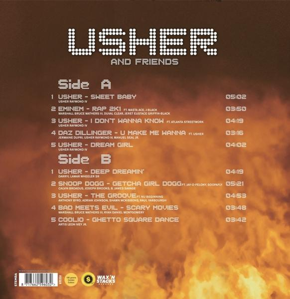 Albumhoes van Usher and Friends, met tracklijst en credits.