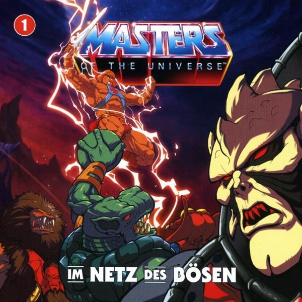 Comic-Cover mit He-Man und Bösewichten, Text 'Masters of the Universe'.