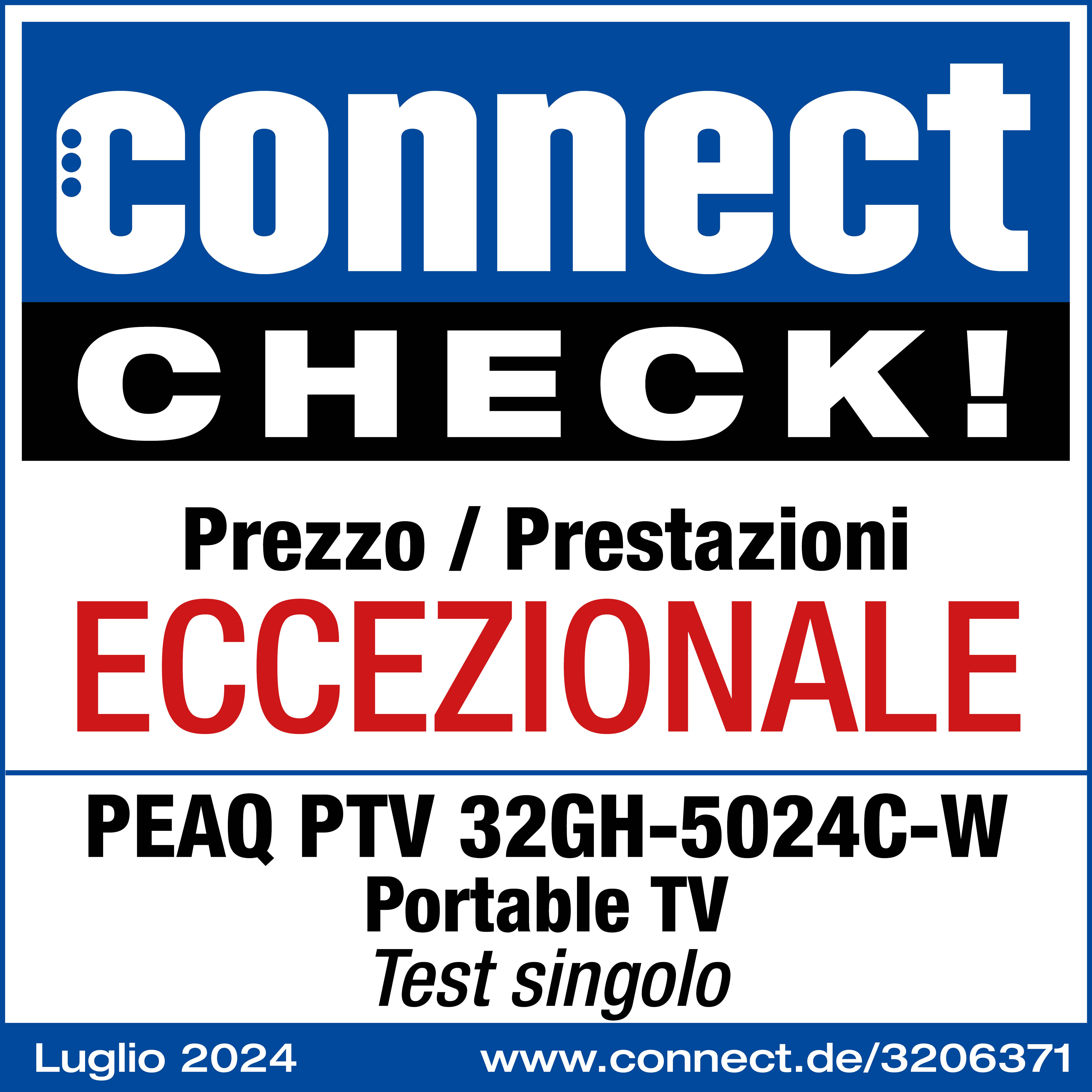Anzeige mit Text: „connect CHECK!“ und „ECCEZIONALE“ in Rot.