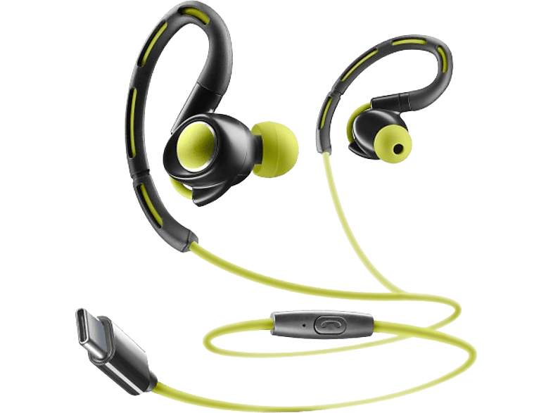 Auriculares deportivos - CellularLine SPORT, Supraaurales, Bluetooth ,Micrófono, Universal, Amarillo
