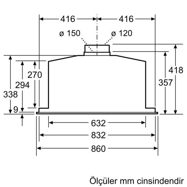 SIEMENS LB88574 Gömme Aspiratör