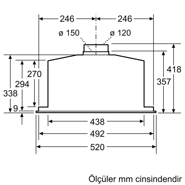 SIEMENS LB57574 Gömme Aspiratör