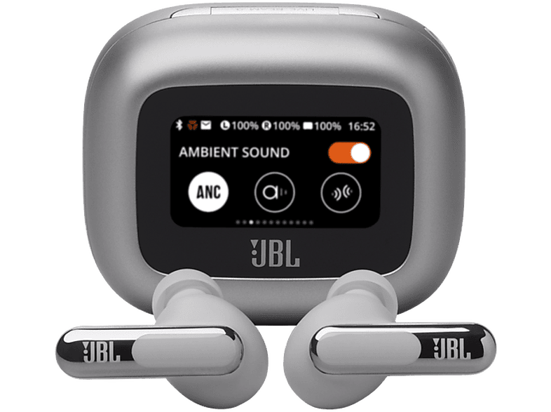 JBL Live Beam 3, 48 h Autonomía, Conexión Multipunto, IP55, Cancelación de ruido, Sonido Espacial, Silver
