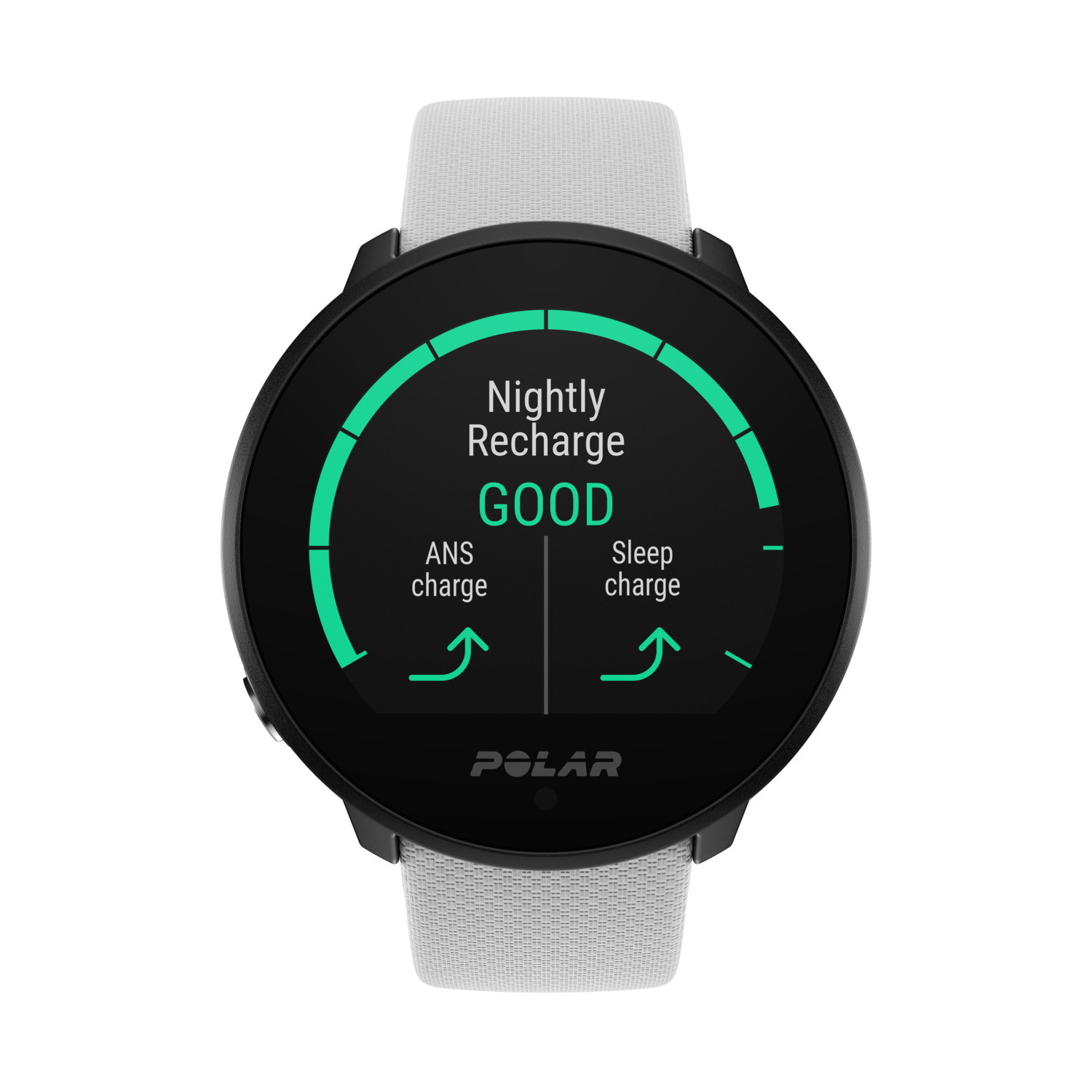 L'écran de la montre intelligente Polar affiche Nightly Recharge et Sleep.