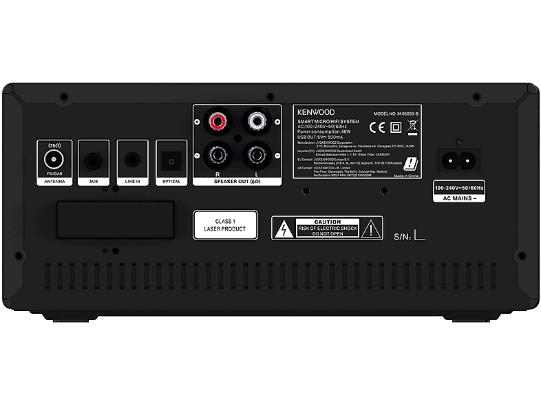 Kenwood M-9500S-B Smart Micro Hi-Fi System mit Internetradio, DAB+, CD/USB und Audiostreaming — Foto 4 von 5