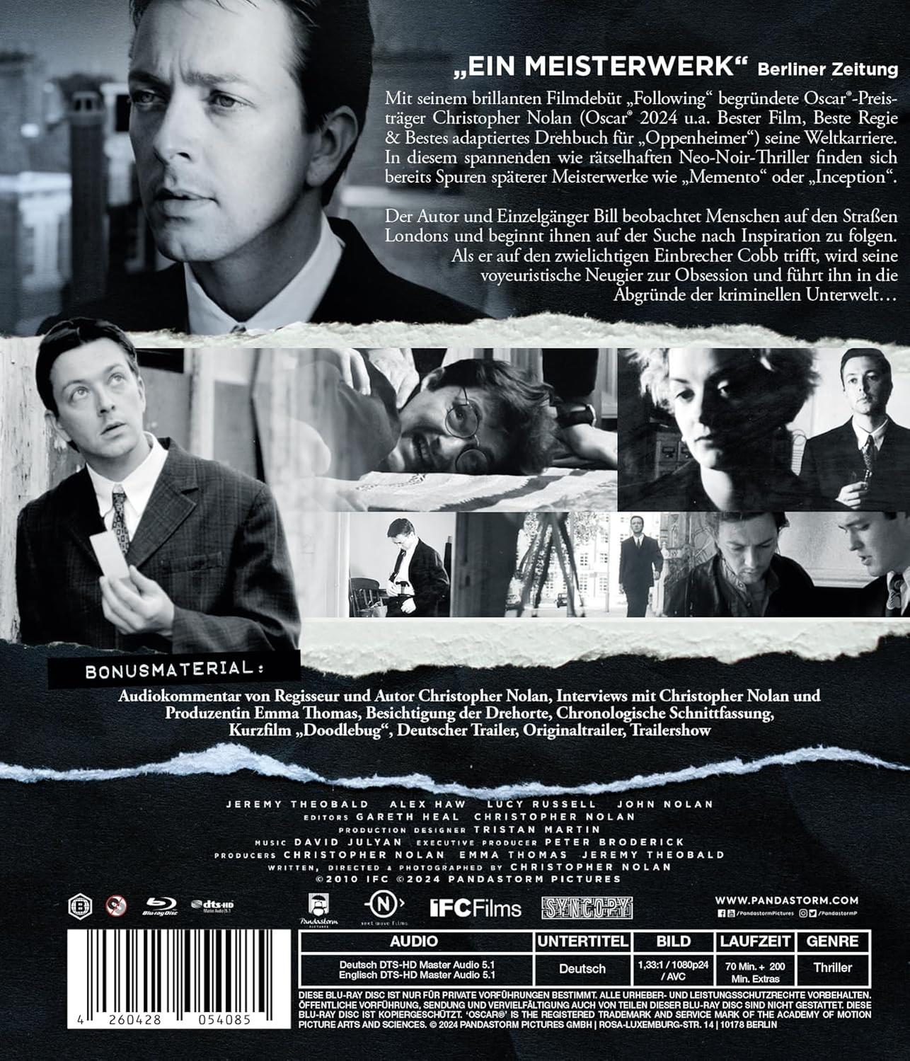 Schwarz-weiß-Filmposter mit Text und Bildern eines Mannes.
