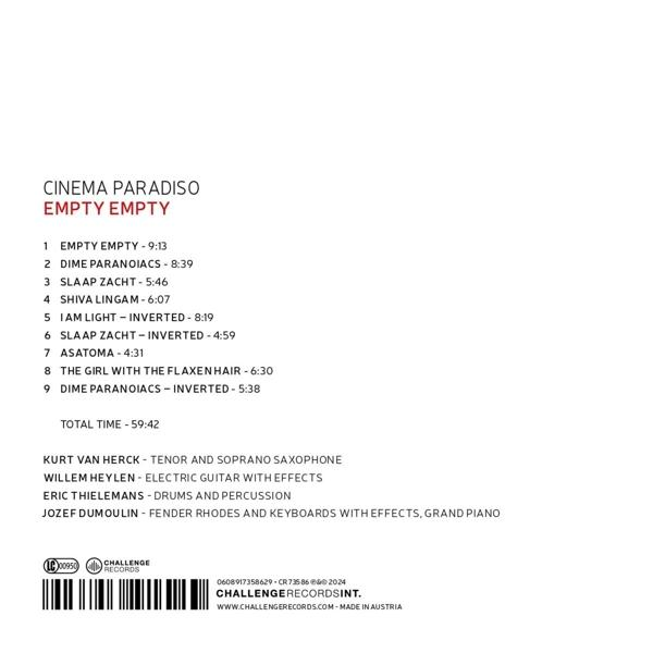'cinema Paradiso' - Empty Empty  - (CD)