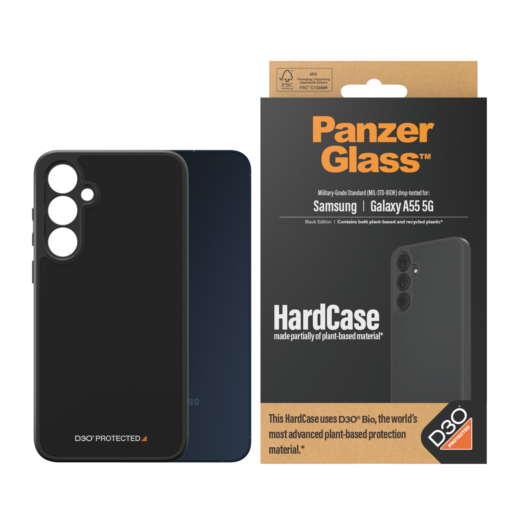 PANZERGLASS Cover HardCase D3O Samsung Galaxy A55 5G Noir (PZ-0473)