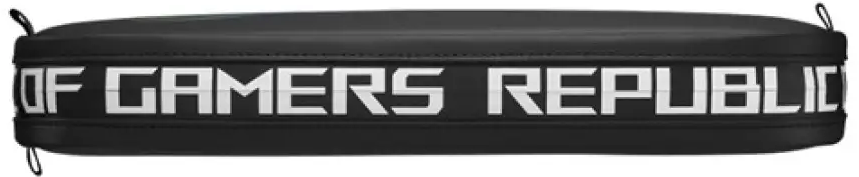 Support pour ordinateur portable ROG noir avec texte blanc 'OF GAMERS REPUBLIC'.