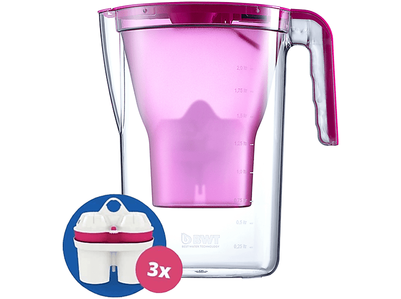 BWT Vida manual kancsó 2,6L 3 filterrel, pink