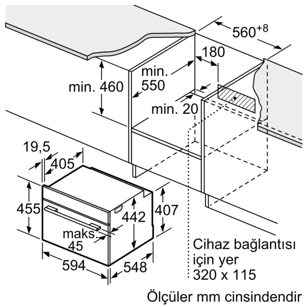 BOSCH CMG7241B1 45 L Ankastre Fırın Siyah
