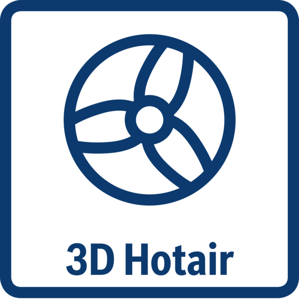Beyaz dairesel bir sembol ve altında '3D Hotair' yazısı bulunan mavi bir kare.