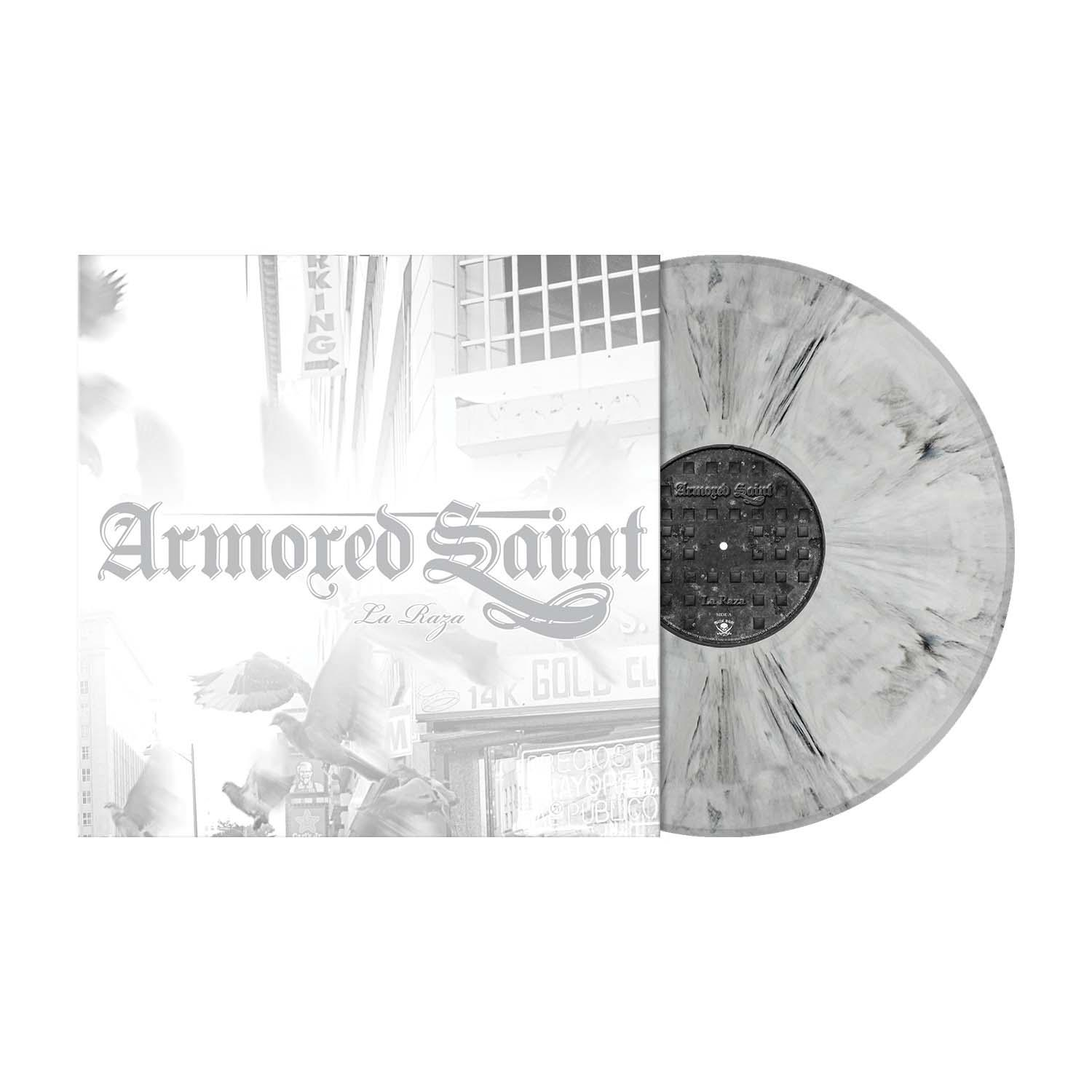 Eine Schallplatte mit Hülle. Die Hülle hat die Worte "Armored Saint" und den Albumtitel.