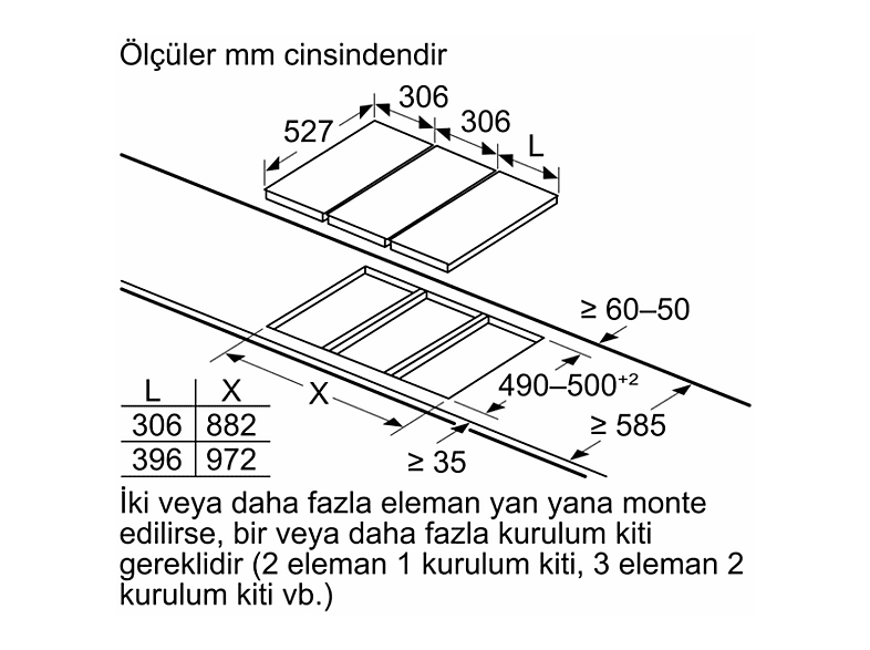 Charbon サイズM BOSCH PRB3A6B70 Ankastre Gazlı Domino Ocak Fiyat & Özellik