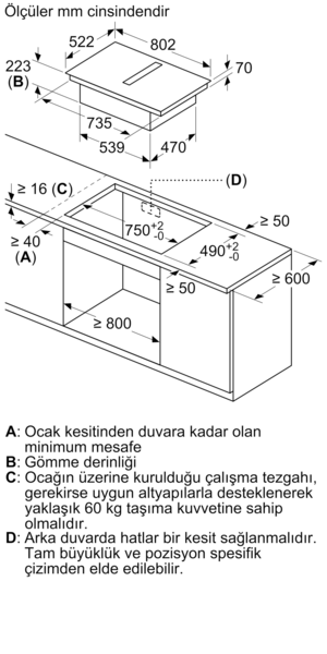 BOSCH PVS811B16E Ankastre  Davlumbaz Entegreli Ocak
