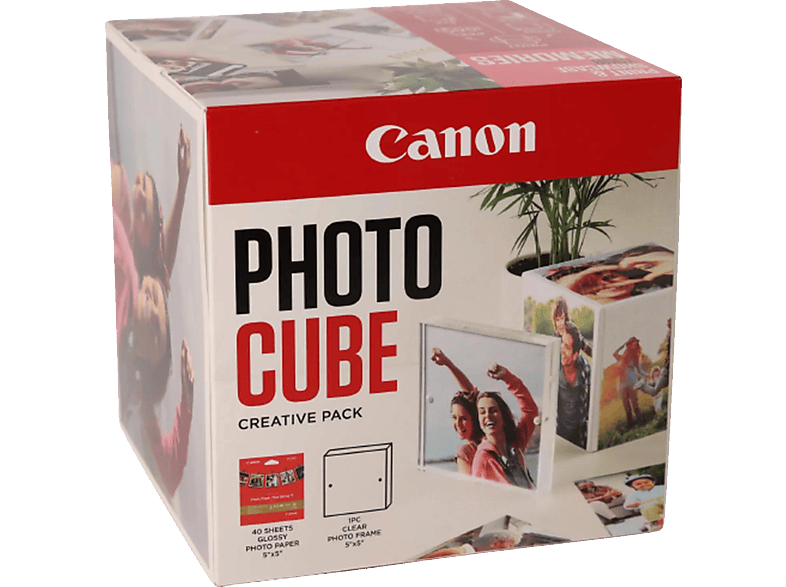 CANON PP-201 5X5 Fotopapier - 40 Blatt Fotopapier, Photo Cube und Frame