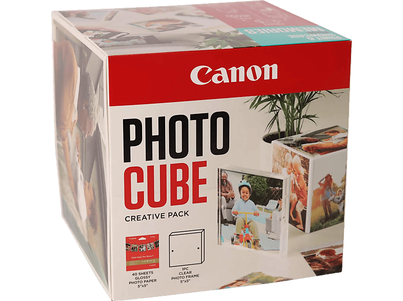 CANON PP-201 5X5 Fotopapier - 40 Blatt Fotopapier, Photo Cube und Frame