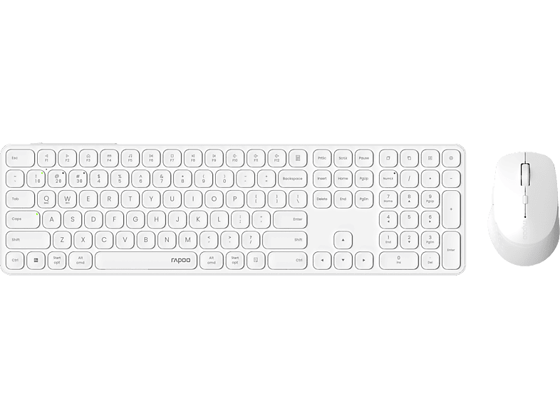RAPOO 9810M, Tastatur & Maus, Kabellos, Weiss