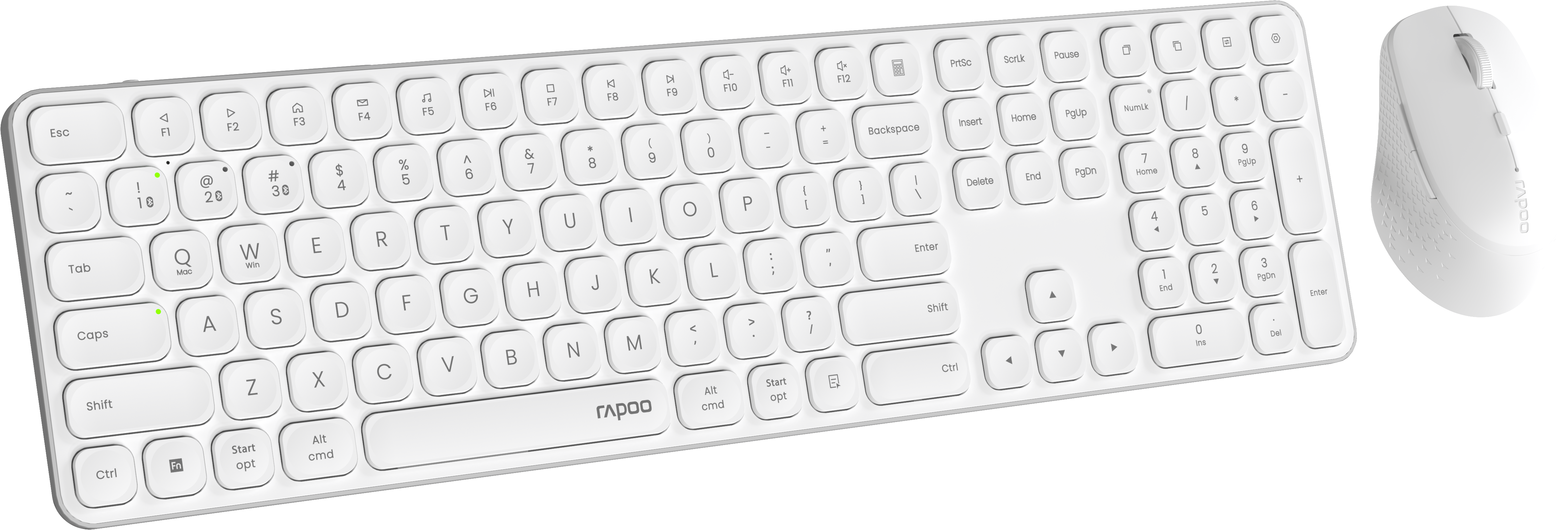 Ensemble clavier et souris blancs sur une surface.